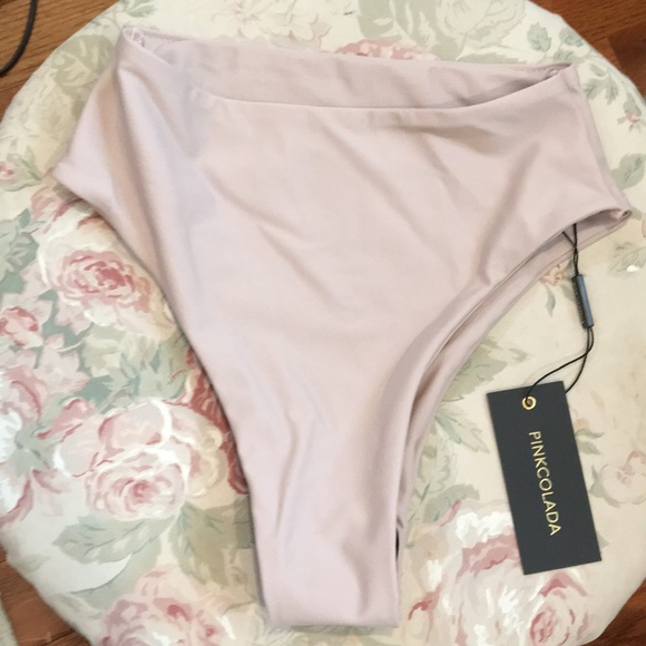 PINK COLADA XS HIGH RISE BIKIBI BOTTOM / NWT - Picture 1 of 3